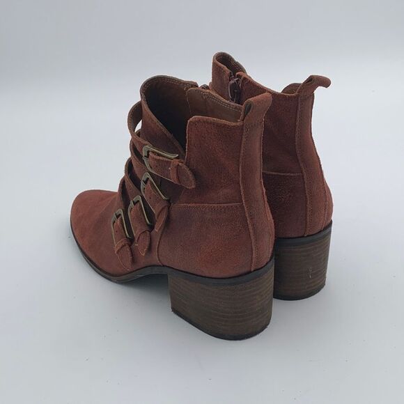 Lucky Brand equestrian style Suede Ankle Boots - Rust colored size 8.5 - Picture 5 of 12